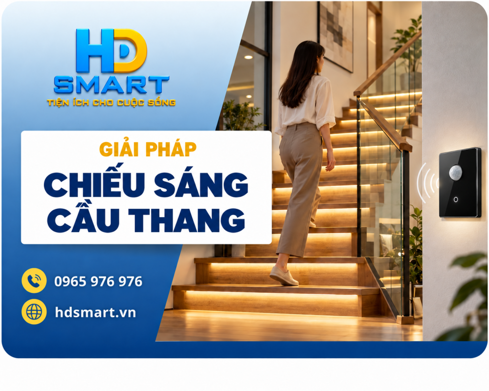 Chiếu sáng cầu thang HD SMART: Bật đèn tự động khi di chuyển