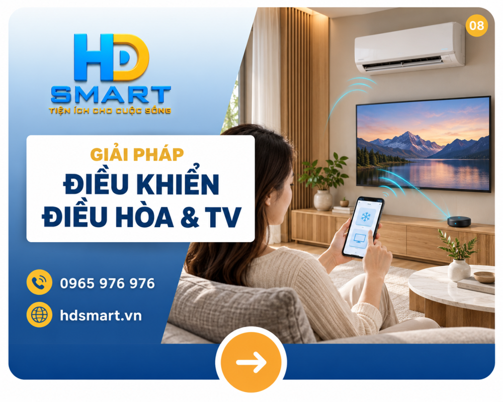 Điều khiển điều hòa và TV HD SMART: Tiện nghi trên điện thoại